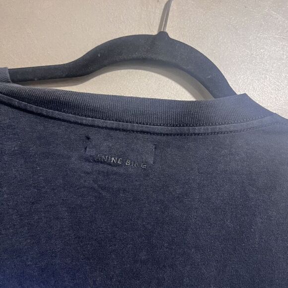 Anine Bing Walker Tee Viper Washed Black Blue Large NEW - Picture 6 of 8